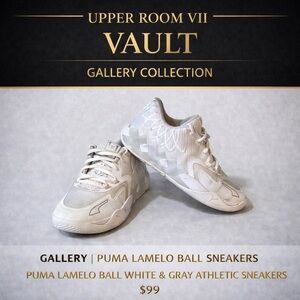 Puma Lamelo Ball White and Gray Athletic Sneakers